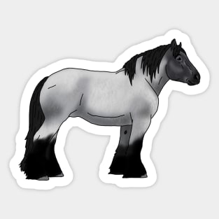 Grey Ardennes draft horse, grey horse, roan horse Sticker